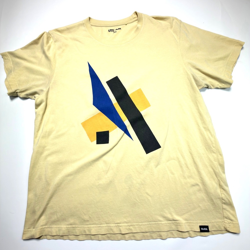 Uniqlo UT x MoMA Liubov Popova Graphic T-Shirt‎ Men's XL Cream Abstract Art Tee
